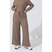 Yours Curve Stripe Printed Ribbed Trouser