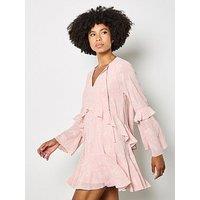 Apricot Paisley Embroidered Boho Dress