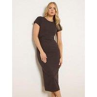 Long Tall Sally Tall Twist Scuba Midi Dress - Brown