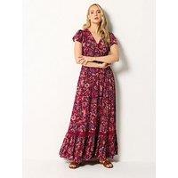 Long Tall Sally Floral Button Through Maxi Dress - Red