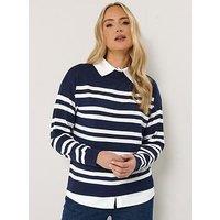 Long Tall Sally Stripe 2 In 1 Jumper - Blue