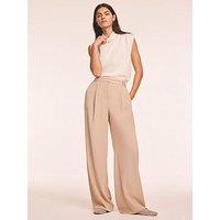 Mint Velvet Neutral Waist Detail Trouser - Beige
