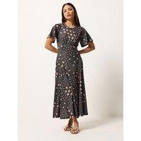 Pixiegirl Petite Patchwork Midaxi Dress - Brown