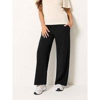 Pixiegirl Petite Wide Leg Scuba Trousers - Black