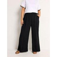 Yours Curve Washed Twill Formal Trouser - Black