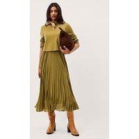 Monsoon Penny Pleat Dress - Green