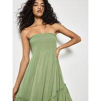 Apricot Smocked Bandeau Midaxi Dress