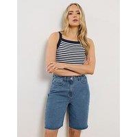 Long Tall Sally Tall Pull On Denim Bermuda Short