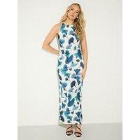 Long Tall Sally Floral Column Dress - Blue