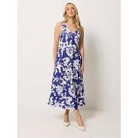 Long Tall Sally Floral V-Neck Dress - Blue