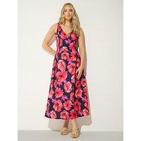 Long Tall Sally Poppy V-Neck Dress - Blue