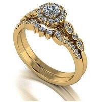 Moissanite 9Ct Gold 0.62Ct Total Moissanite Ring Set