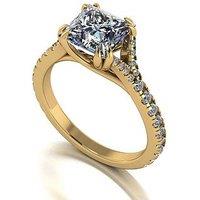 Moissanite 9Ct Gold Lady Lynsey 2.55Ct Total Princess Cut Moissanite Solitaire Ring