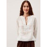 Monsoon Alexis Linen Tee - White