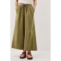 Monsoon Maisie Wide Crop Trousers - Green