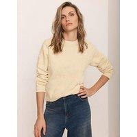 Mint Velvet Cornelli Embroidered Long Sleeve Sweatshirt - Butter Yellow