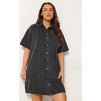 Yours Curve Denim Shirt Dress - Black
