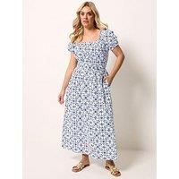 Yours Curve Poplin Midaxi Bardot Dress - White