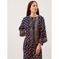 Monsoon Clover Print Top - Blue