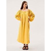 Monsoon Lola Off The Shoulder Cotton Dress - Yellow