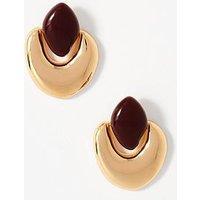 Mint Velvet Resin Stone Statement Earrings - Gold