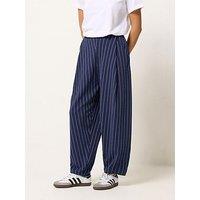 Pixiegirl Petite Pinstripe Barrel Trousers - Blue