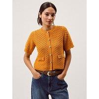 Monsoon Sarna Stitch Cardigan - Orange