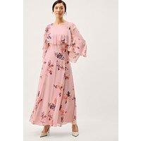 Monsoon Amber Floral Cape Dress - Pink