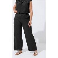 Yours Curve Textured Trouser - Black