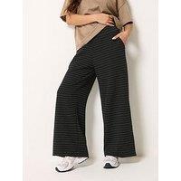 Pixiegirl Petite Pinstripe Wide Leg Trousers - Black