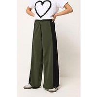 Pixiegirl Petite Side Panel Wide Leg Trousers - Green