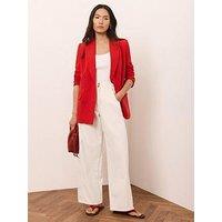 Mint Velvet Linen Mix Blazer - Red
