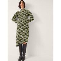 Monsoon Claudia Check Knit Midi Dress - Green