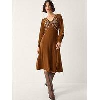 Monsoon Cleo Cornelli Dress - Brown