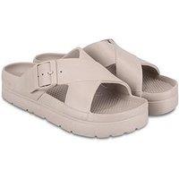 Totes Totes Solbounce Ladies Cross Front Buckle Slider - Taupe