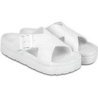 Totes Totes Solbounce Ladies Cross Front Buckle Slider - White