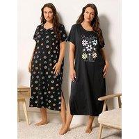 Yours Curve 2 Pack Floral Midaxi Nightdress