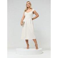 Yours Curve Sweetheart Scuba Skater Dress - White