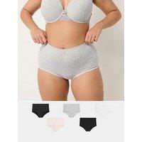 Yours Curve 5 Pack Heart Print Full Briefs