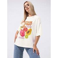 Yours Curve Hot Tropic Fruit Print T-Shirt