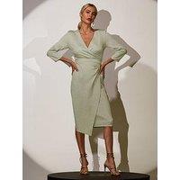 Jolie Moi Wrap Bodycon Dress - Green