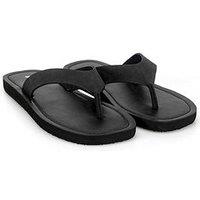 Totes Ladies Square Toe Faux Suede Flip Flop - Black