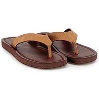Totes Ladies Square Toe Faux Suede Flip Flop - Tan