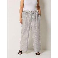 Yours Curve Crinkle Stripe Trousers