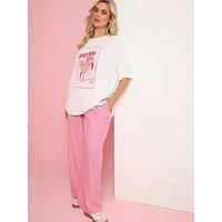 Yours Curve Crinkle Stripe Trousers