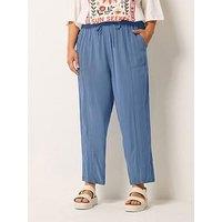 Yours Curve Chambray Barrel Trousers