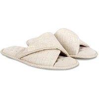 Totes Isotoner Isotoner Ladies Linen Twist Open Toe Slipper - Stone