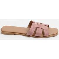 Yours Wide Fit Cut Out Mule Sandals - Pink