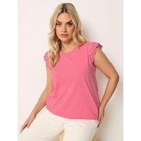 Yours Curve Broderie Frill Sleeve Vest