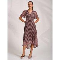 Jolie Moi Pleated Chiffon Maxi Dress - Pink